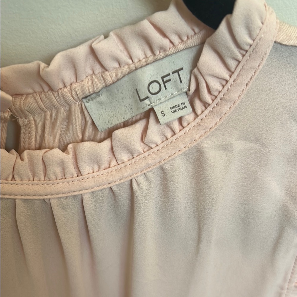 LOFT Pink Ruffled Blouse - Picture 2 of 2